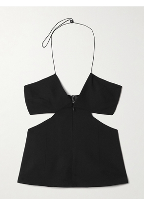 BETTTER - Capote Cutout Wool-blend And Satin Halterneck Top - Black - x small,small,medium,large