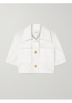 Patou - Cropped Cotton-twill Jacket - White - FR 34,FR 36,FR 38,FR 40,FR 42,FR 44