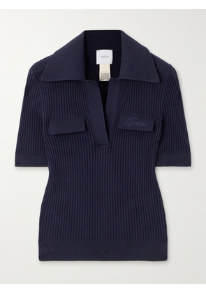 Patou - Ribbed Cotton Polo Shirt - Blue - x small,small,medium,large,x large