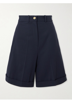 Patou - Wool-blend Twill Straight-leg Shorts - Blue - FR 34,FR 36,FR 38,FR 40,FR 42,FR 44
