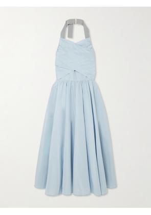 Patou - Pleated Poplin Halterneck Midi Dress - Blue - FR 34,FR 36,FR 38,FR 40,FR 42,FR 44