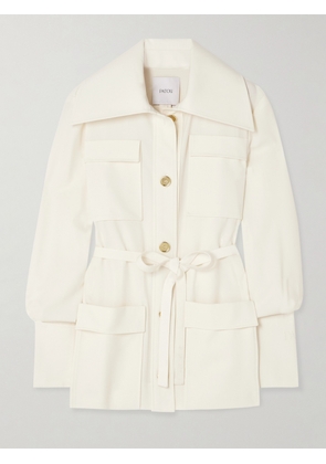 Patou - Belted Wool-blend Twill Jacket - Ivory - FR 34,FR 36,FR 38,FR 40,FR 42,FR 44