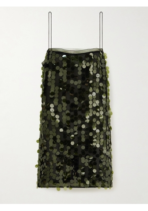 16ARLINGTON - Fia Paillette-embellished Tulle Mini Dress - Green - UK 4,UK 6,UK 8,UK 10,UK 12,UK 14,UK 16