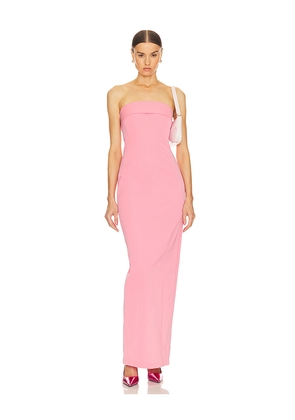 Helsa Tech Gabardine Long Strapless Dress in Pink. Size M. Also in XXS, XS, S, L, XL.