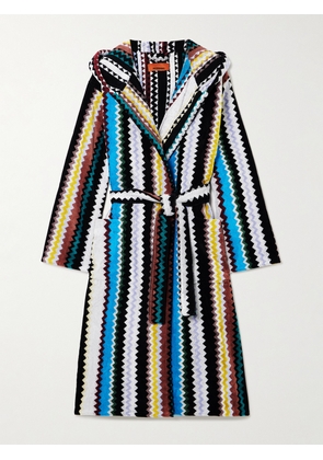 Missoni - Curt Hooded Striped Cotton-terry Robe - Blue - x small,small,medium,large,x large,xx large