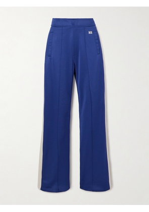 Wales Bonner - Mantra Pointelle-trimmed Recycled-jersey Straight-leg Track Pants - Blue - x small,small,medium,large,x large
