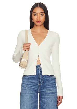 Good American Shine Rib V-neck Cardi in White. Size 2X. Also in XL.