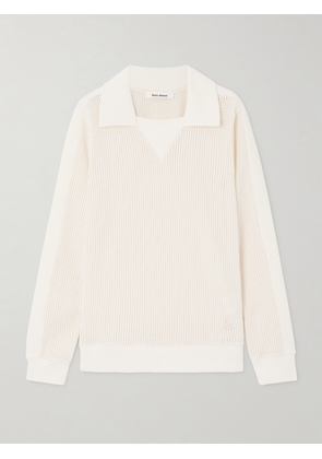 Wales Bonner - Song Open-knit Cotton Polo Sweater - Cream - xx small,x small,small,medium