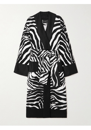 Dolce & Gabbana - Belted Zebra-print Cotton-terry Robe - Animal print - small,medium,large