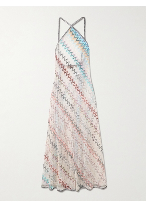 Missoni - Mare Striped Metallic Crochet-knit Halterneck Dress - White - IT36,IT38,IT40,IT42,IT44,IT46,IT48