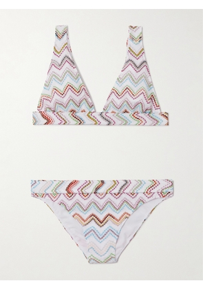 Missoni - Striped Metallic Crochet-knit Bikini - White - IT36,IT38,IT40,IT42,IT44,IT46,IT48