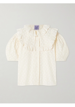 Thierry Colson - Vanina Ruffled Floral-print Cotton-voile Blouse - Off-white - x small,small,medium,large,x large