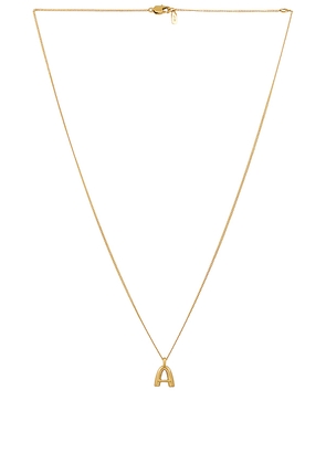 Jenny Bird Monogram Pendant Necklace in Metallic Gold. Size A. Also in B, D, F, G, H, I, J, K, N, O, P, R, T, V.