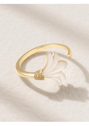 L’Atelier Nawbar - Mini Psychedeliah Vine 18-karat Gold, Mother-of-pearl And Diamond Ring - 47,48,49,50,52,53,54,57
