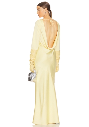Helsa Angelica Backless Maxi Dress in Yellow. Size M. Also in S.