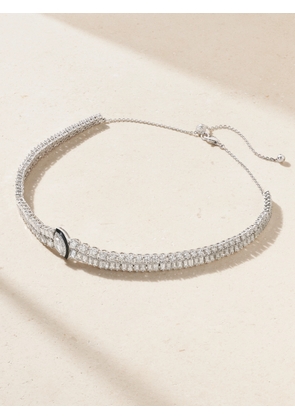 Kamyen - 18-karat White Gold, Diamond And Enamel Necklace - Silver - One size