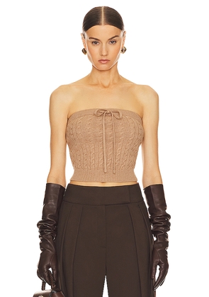 Helsa Taiki Cable Tube Top in Beige. Size S. Also in L, XL.