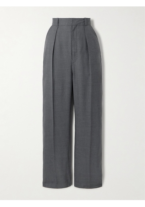 LEMAIRE - Pleated Grain De Poudre Wool Straight-leg Pants - Gray - FR 34,FR 36,FR 38,FR 40