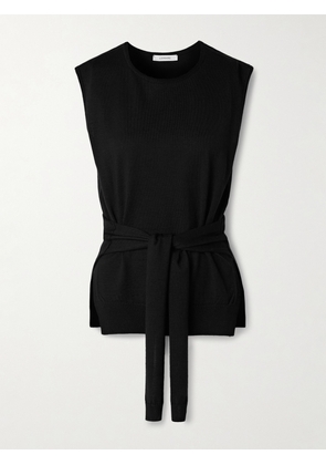 LEMAIRE - Tie-detailed Wool-blend Tank - Black - xx small,x small,small,medium,large,x large