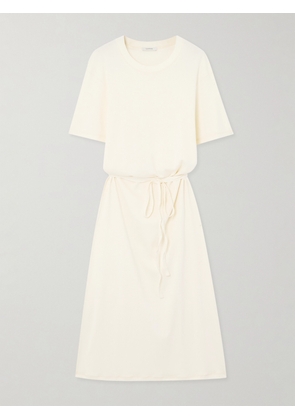 LEMAIRE - Belted Cotton-jersey Midi Dress - Cream - xx small,x small,small,medium,large,x large,xx large