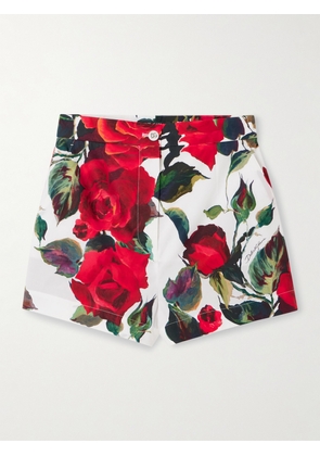 Dolce & Gabbana - Floral-print Cotton-poplin Shorts - Red - IT36,IT38,IT40,IT42,IT44,IT46,IT48,IT50