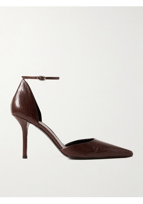 Proenza Schouler - Snake-effect Leather Slingback Pumps - Brown - IT35,IT36,IT36.5,IT37,IT37.5,IT38,IT38.5,IT39,IT39.5,IT40,IT40.5,IT41,IT42