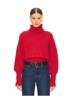 GRLFRND Elya Turtleneck Sweater in Red. Size L. Also in S, XS, M, XL.