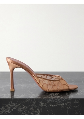 Amina Muaddi - Alexa Satin And Corded-lace Sandals - Neutrals - IT36,IT36.5,IT37,IT37.5,IT38,IT38.5,IT39,IT39.5,IT40,IT40.5,IT41,IT41.5,IT42