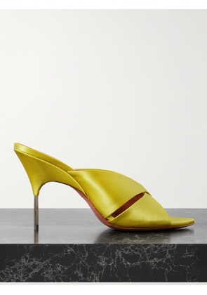 Amina Muaddi - Samantha 95 Satin Mules - Green - IT36,IT36.5,IT37,IT37.5,IT38,IT38.5,IT39,IT39.5,IT40,IT40.5,IT41,IT41.5,IT42