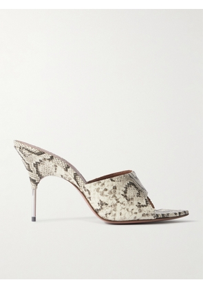 Amina Muaddi - Bianca Snake-effect Leather Sandals - Animal print - IT36,IT36.5,IT37,IT37.5,IT38,IT38.5,IT39,IT39.5,IT40,IT40.5,IT41,IT41.5,IT42