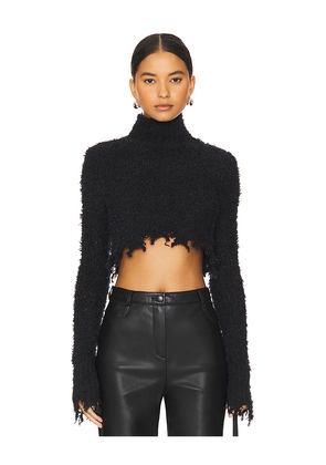 h:ours Delphine Cropped Sweater in Black. Size L. Also in M.