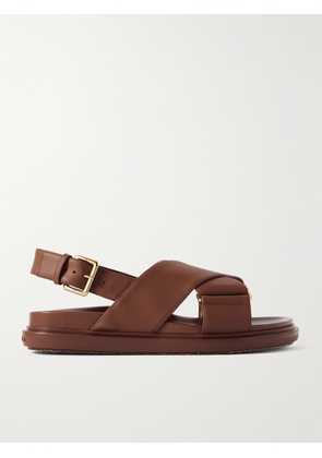 Marni - Fussbett Leather Slingback Sandals - Brown - IT35,IT36,IT37,IT37.5,IT38,IT38.5,IT39,IT39.5,IT40,IT40.5,IT41