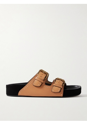 Isabel Marant - Lennyo Studded Leather Slides - Brown - FR36,FR37,FR38,FR39,FR40,FR41