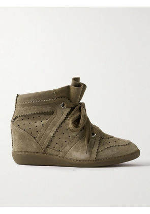Isabel Marant - Bobby Perforated Suede Wedge Sneakers - Brown - FR35,FR36,FR37,FR38,FR39,FR40,FR41