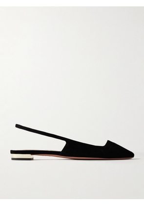 Aquazzura - + Alex Rivière Suede Slingback Flats - Black - IT36,IT36.5,IT37,IT37.5,IT38,IT38.5,IT39,IT39.5,IT40,IT40.5,IT41,IT41.5,IT42