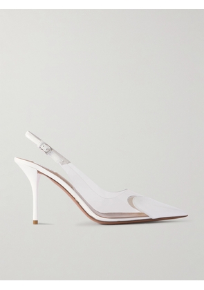 Alaïa - Le Cœur Leather And Pvc Slingback Pumps - White - IT35,IT36,IT37,IT37.5,IT38,IT38.5,IT39,IT39.5,IT40,IT41,IT42