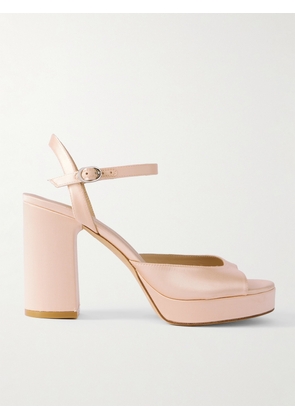 Stuart Weitzman - Dayna Ii Satin Platform Sandals - Pink - US5.5,US6,US6.5,US7,US7.5,US8,US8.5,US9,US9.5,US10,US10.5,US11,US11.5,US12