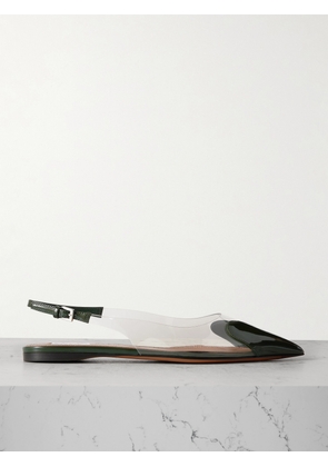 Alaïa - Le Cœur Pu And Patent-leather Slingback Point-toe Flats - Green - IT36,IT36.5,IT37,IT37.5,IT38,IT38.5,IT39,IT39.5,IT40,IT40.5,IT41,IT42