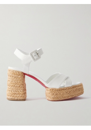 Christian Louboutin - Calakala 85 Leather Espadrille Platform Sandals - White - IT35,IT36,IT37,IT38,IT39,IT40,IT41,IT42