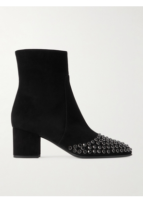 Alaïa - Crystal-embellished Suede Ankle Boots - Black - IT36,IT37,IT38,IT39,IT40,IT41