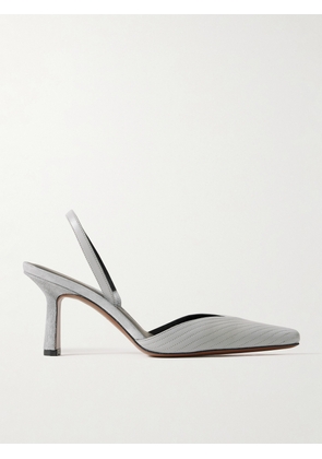 NEOUS - Dilmun Suede-trimmed Leather Slingback Pumps - Gray - IT35,IT35.5,IT36,IT36.5,IT37,IT37.5,IT38,IT38.5,IT39,IT39.5,IT40,IT40.5,IT41
