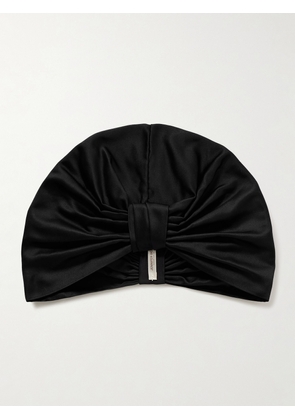 Jennifer Behr - Sasha Gathered Duchesse-satin Hair Wrap - Black - One size