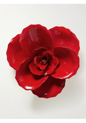 Jennifer Behr - Chaya Gold-plated And Enamel Brooch - Red - One size