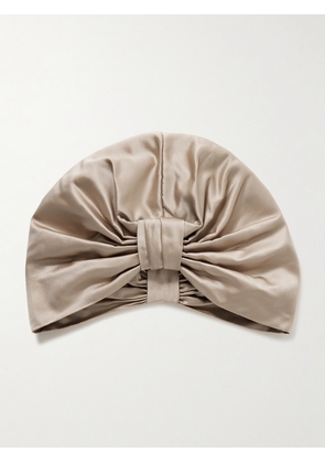 Jennifer Behr - Sasha Gathered Duchesse-satin Hair Wrap - Brown - One size