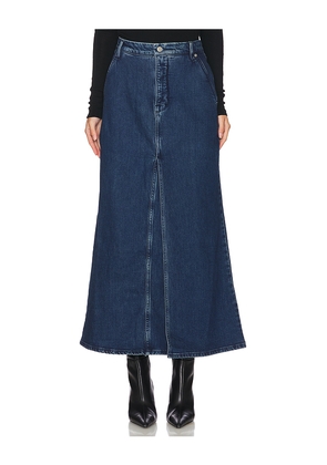 Good American Fit And Flare Denim Maxi Skirt in Blue. Size 2. Also in 20, 22.