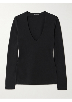 James Perse - Lotus Cotton-blend Jersey T-shirt - Black - 01,2,3,4