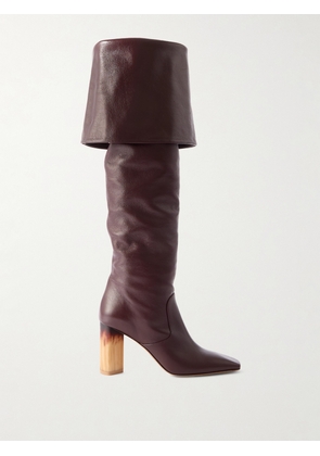 Chloé - Georgia Leather Knee Boots - Burgundy - IT36,IT36.5,IT37,IT38,IT38.5,IT39,IT39.5,IT40,IT40.5,IT41