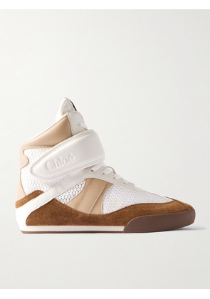 Chloé - Kick Suede, Mesh And Leather High-top Sneakers - Brown - IT35,IT36,IT37,IT38,IT39,IT40,IT41