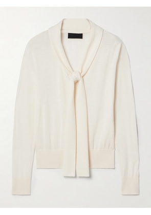 Nili Lotan - Ayla Tie-neck Merino Wool Top - Ivory - x small,small,medium,large
