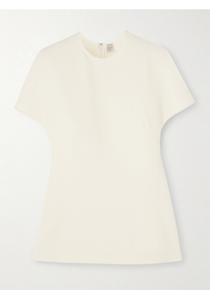 TOTEME - Paneled Wool And Silk-blend Top - Cream - DK32,DK34,DK36,DK38,DK40,DK42